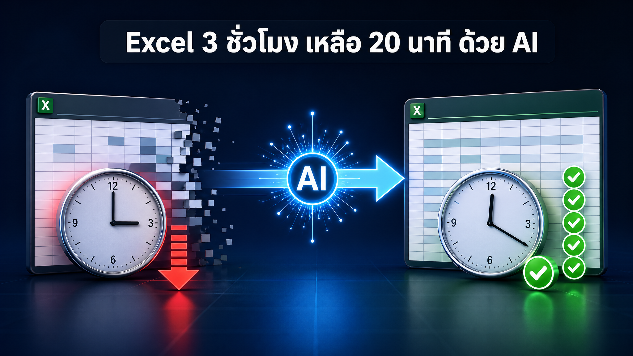 Excel 3 ชั่วโมง เหลือ 20 นาที เพราะ AI ทำงานแทนคุณได้แล้ว